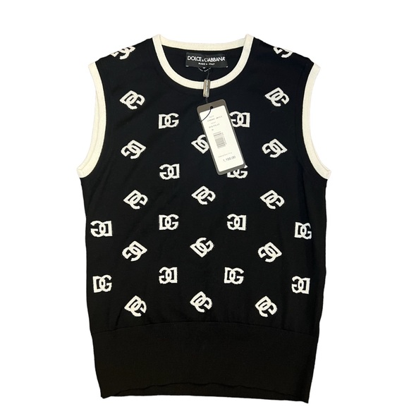 Dolce & Gabbana DG Logo Wool Vest - Picture 1 of 6